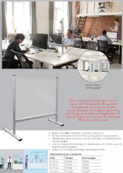 Preview: Spuck- und Nießschutz zum Hinstellen aus Plexi- oder Sicherheitsglas